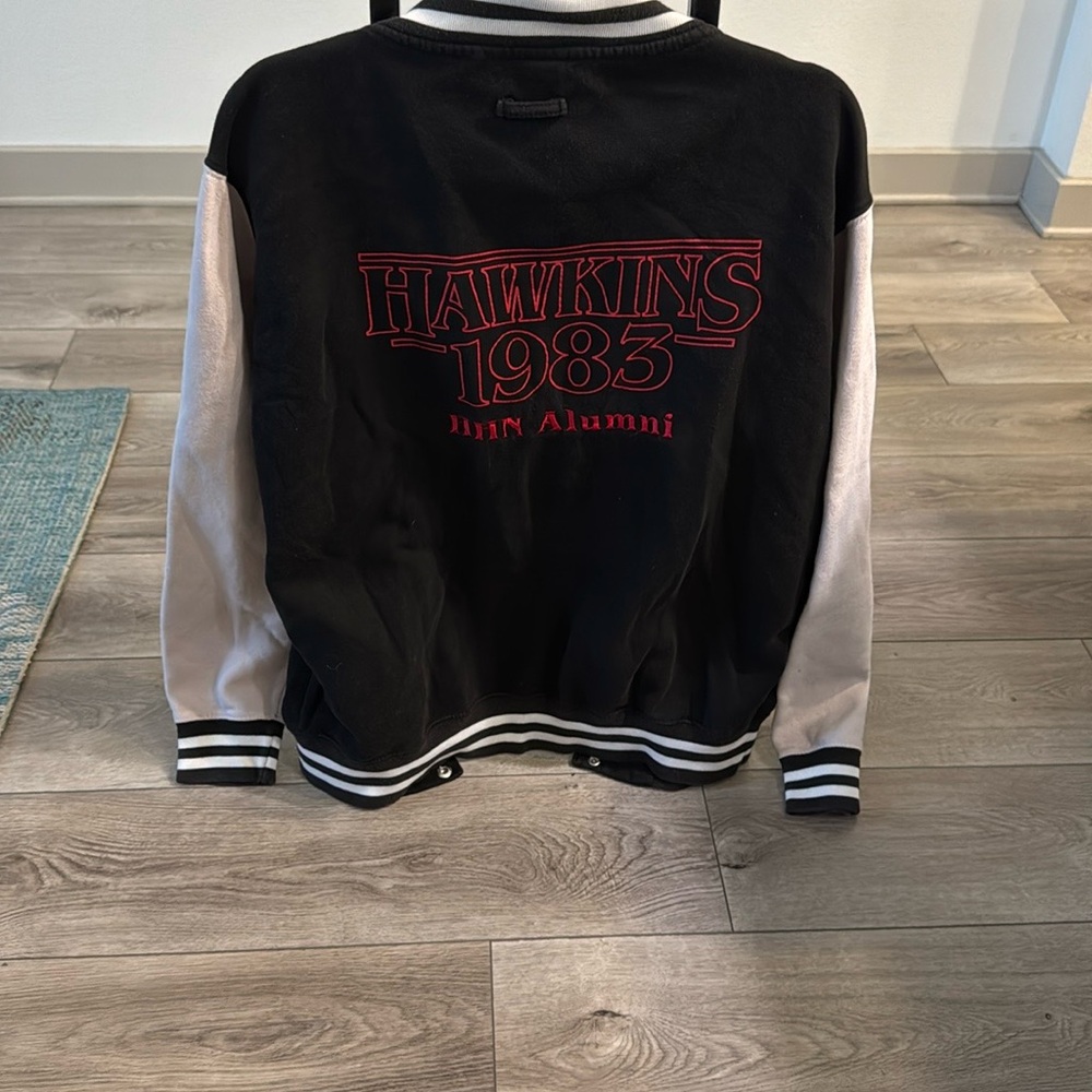 Hawkins 1983 Varsity Jacket - Black and White